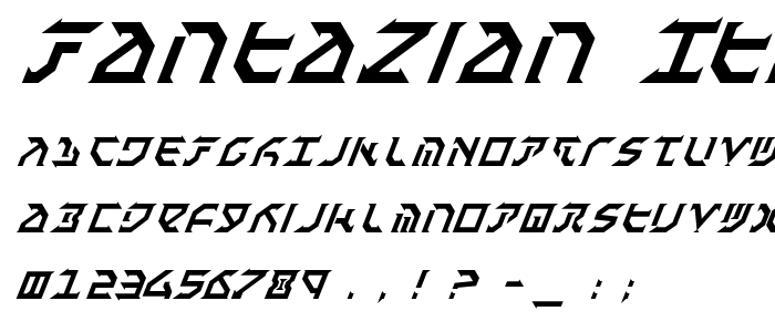 Fantazian Italic font
